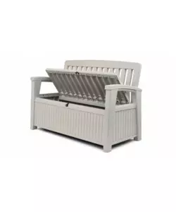 Cassapanca keter "patio storage bench" in resina bianco, 132x61,2x89 cm